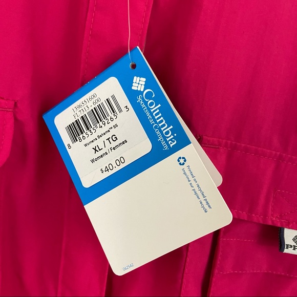 Columbia PFG Pink Bahama Short Sleeve Top XL NWT - Picture 4 of 14